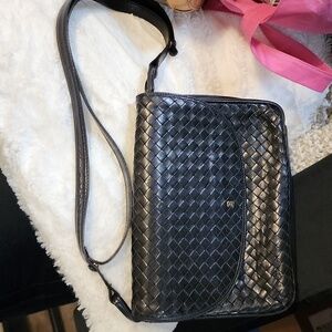 Vintage Bally 2 Way Leather Bag with dry peel